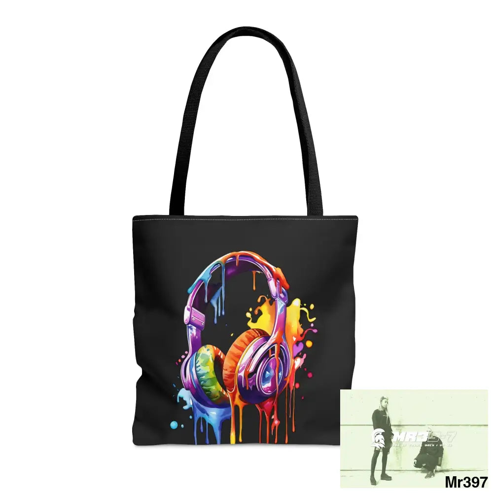 A1- Vigilante Sparta Melting Headphones Tote Bag (AOP) Medium Bags