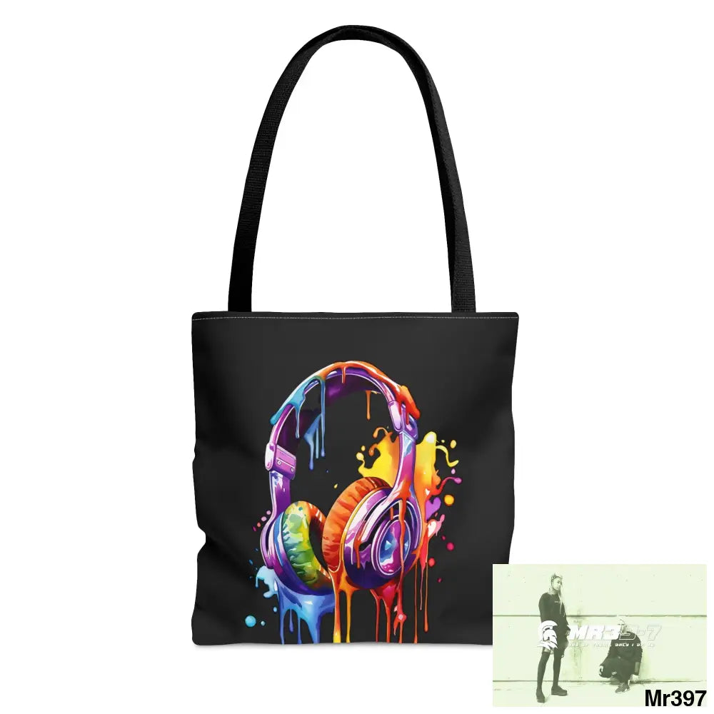 A1- Vigilante Sparta Melting Headphones Tote Bag (AOP) Small Bags
