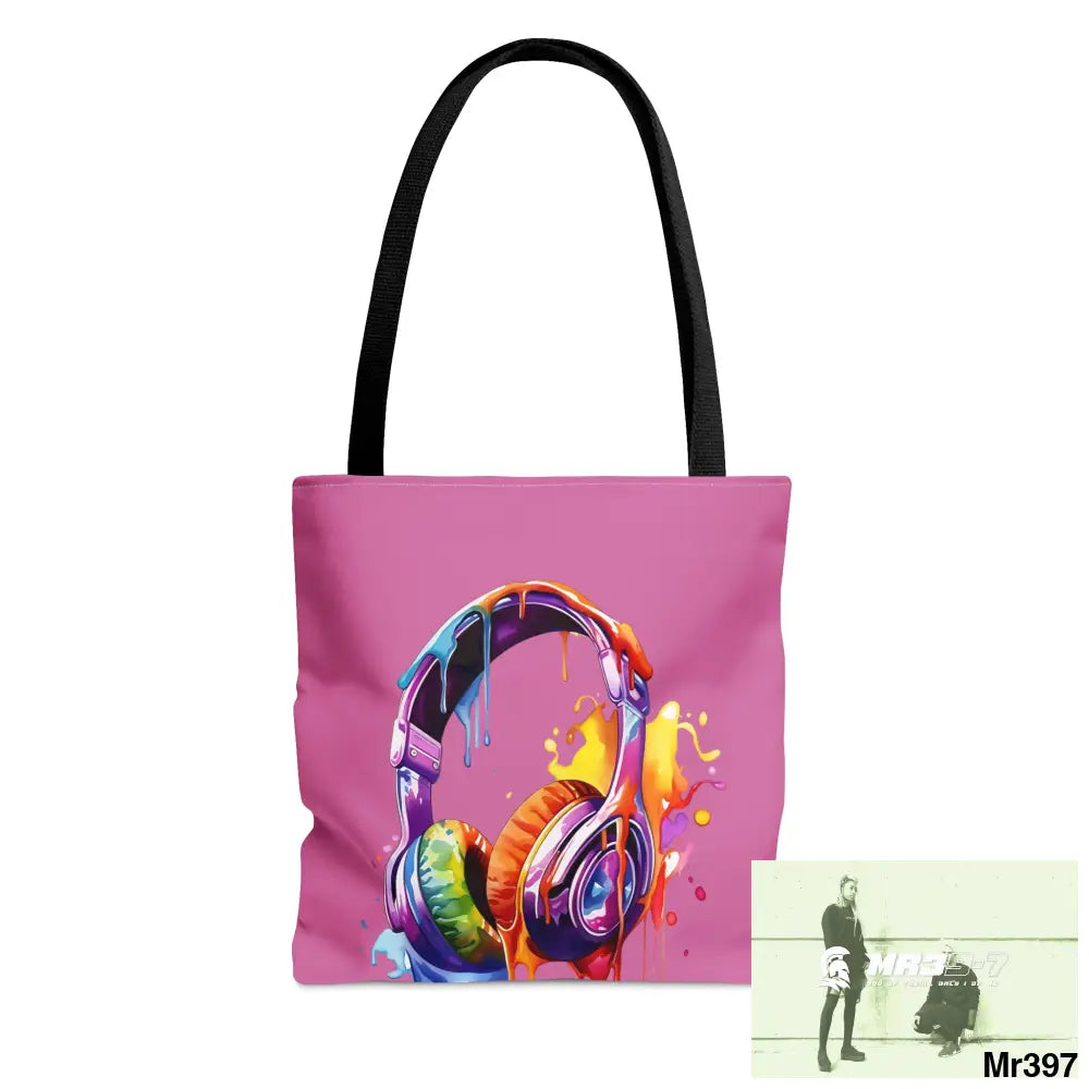 A1- Vigilante Sparta Melting Headphones Tote Bag (AOP) Small Bags