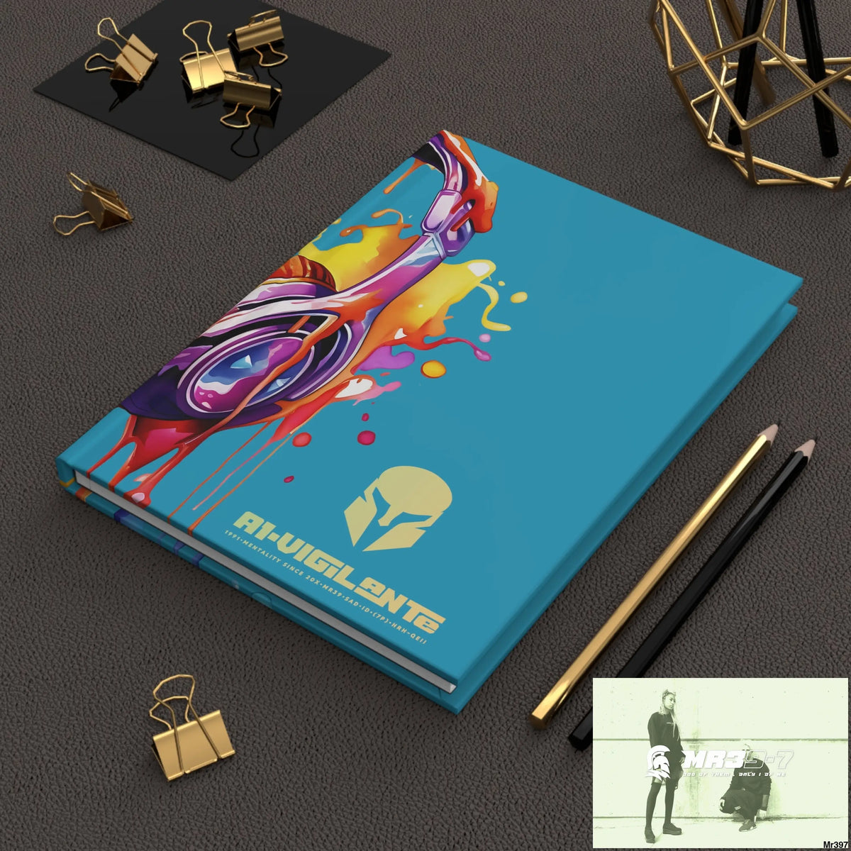 A1• Vigilante Sparta Melting Headset Hardcover Journal Matte Journal Paper products