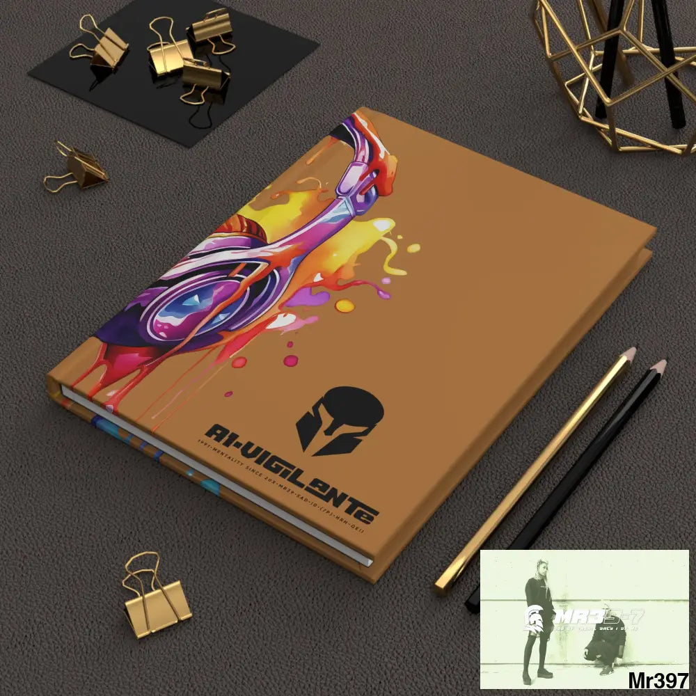 A1• Vigilante Sparta Melting Headset Hardcover Journal Matte Journal Paper products