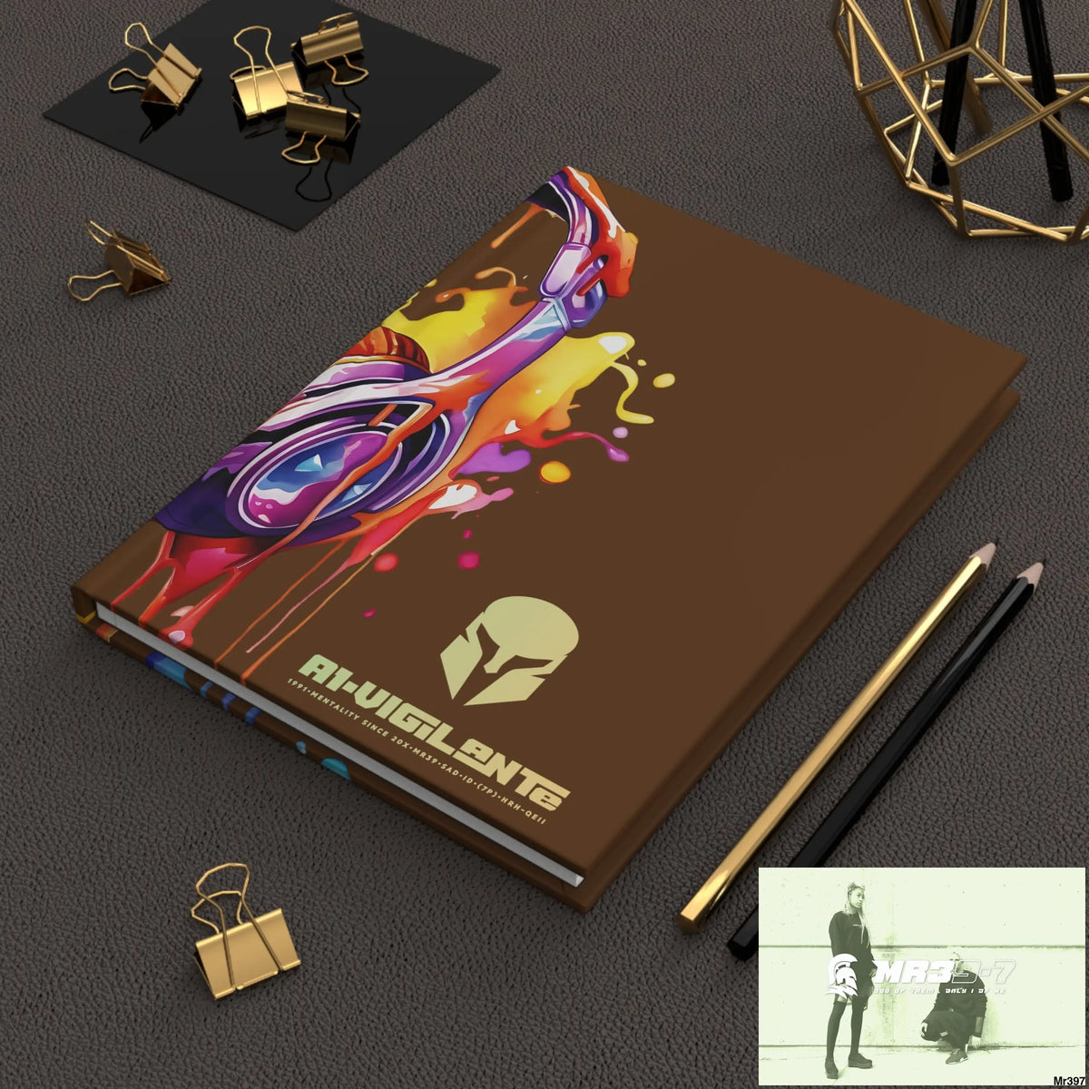 A1• Vigilante Sparta Melting Headset Hardcover Journal Matte Journal Paper products