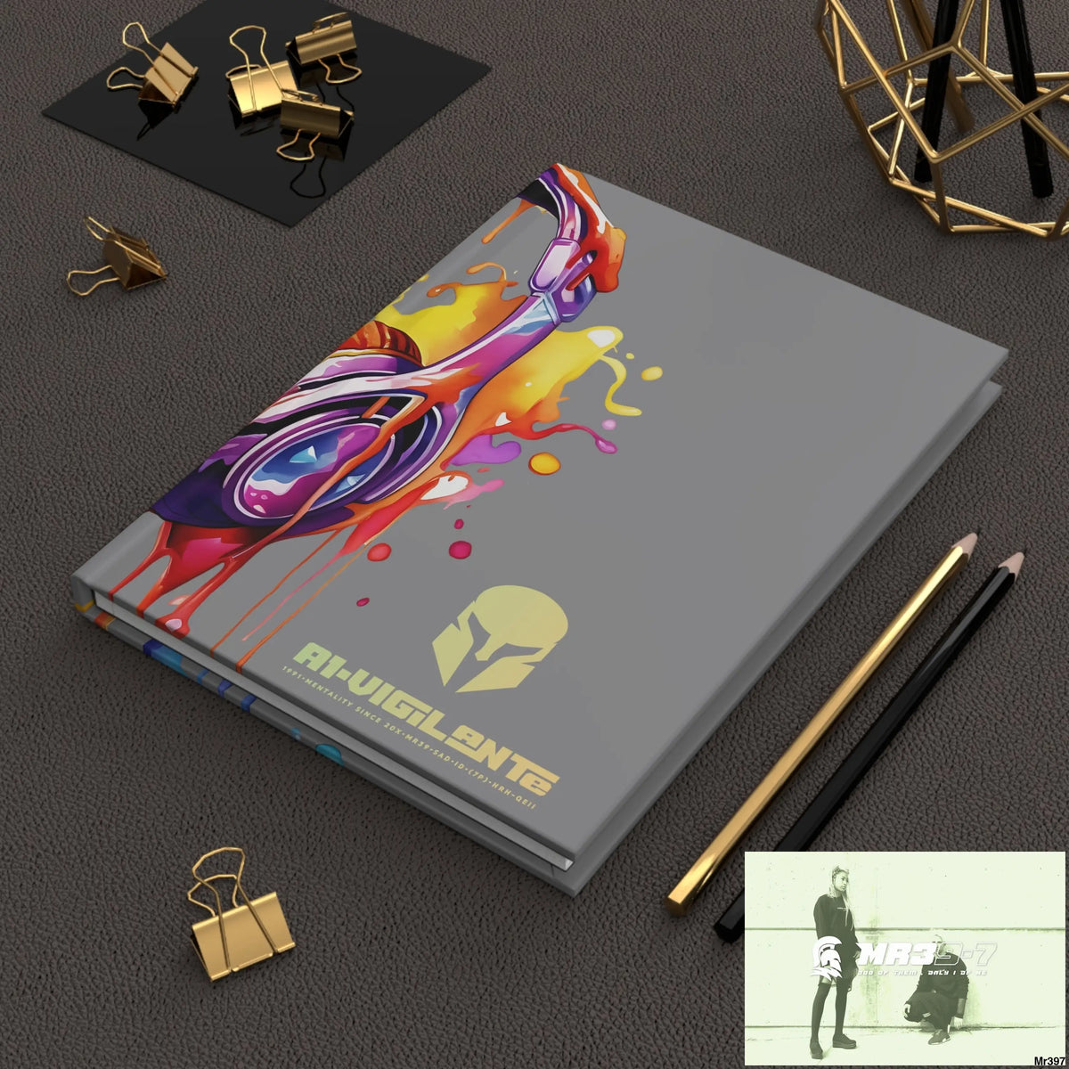 A1• Vigilante Sparta Melting Headset Hardcover Journal Matte Journal Paper products