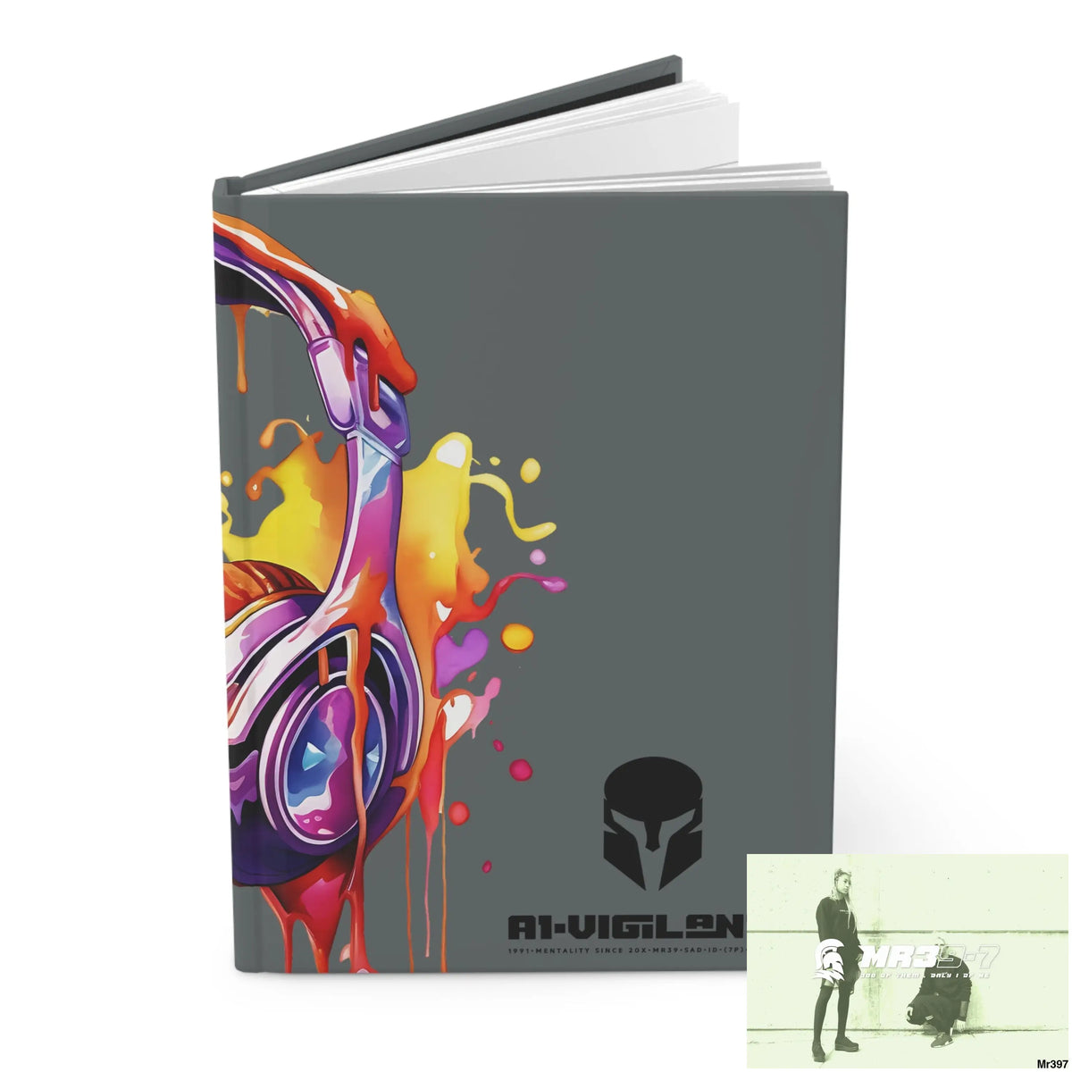 A1• Vigilante Sparta Melting Headset Hardcover Journal Matte Journal Paper products