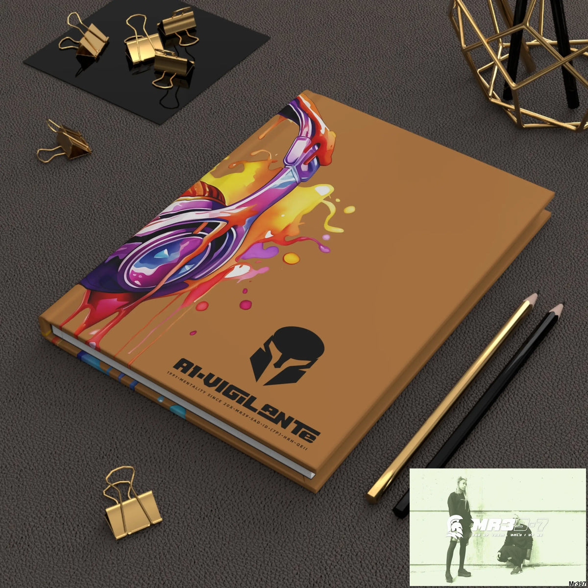 A1• Vigilante Sparta Melting Headset Hardcover Journal Matte Journal Paper products