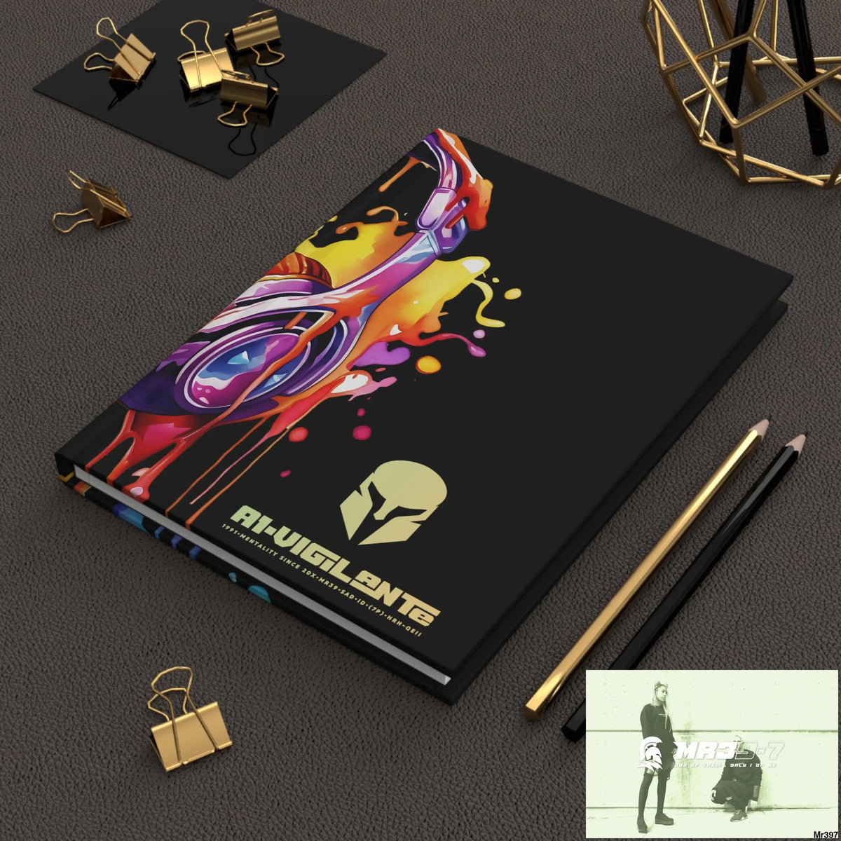 A1• Vigilante Sparta Melting Headset Hardcover Journal Matte Journal Paper products