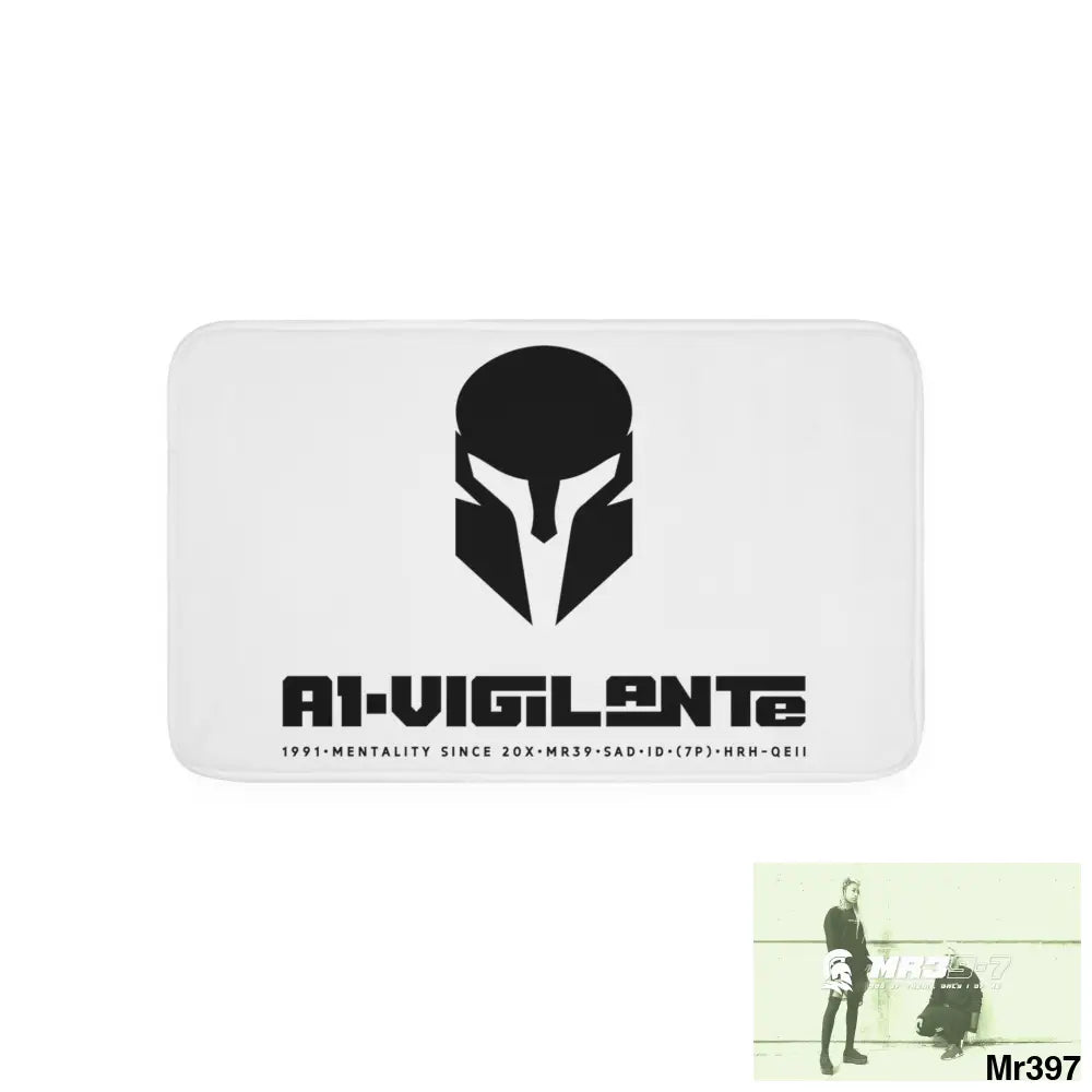 A1-Vigilante Sparta Memory Foam Bath Mat White / 30” x 18” Home Decor
