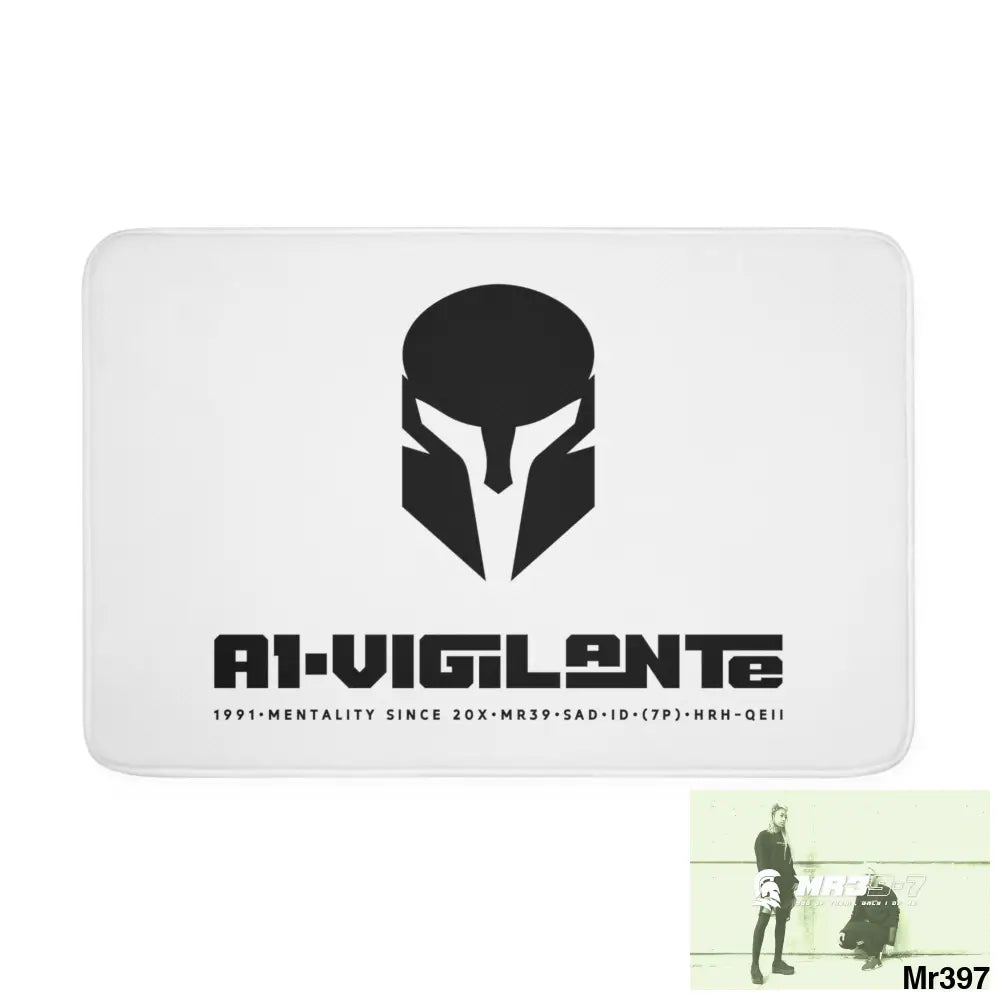 A1-Vigilante Sparta Memory Foam Bath Mat White / 36” x 24” Home Decor
