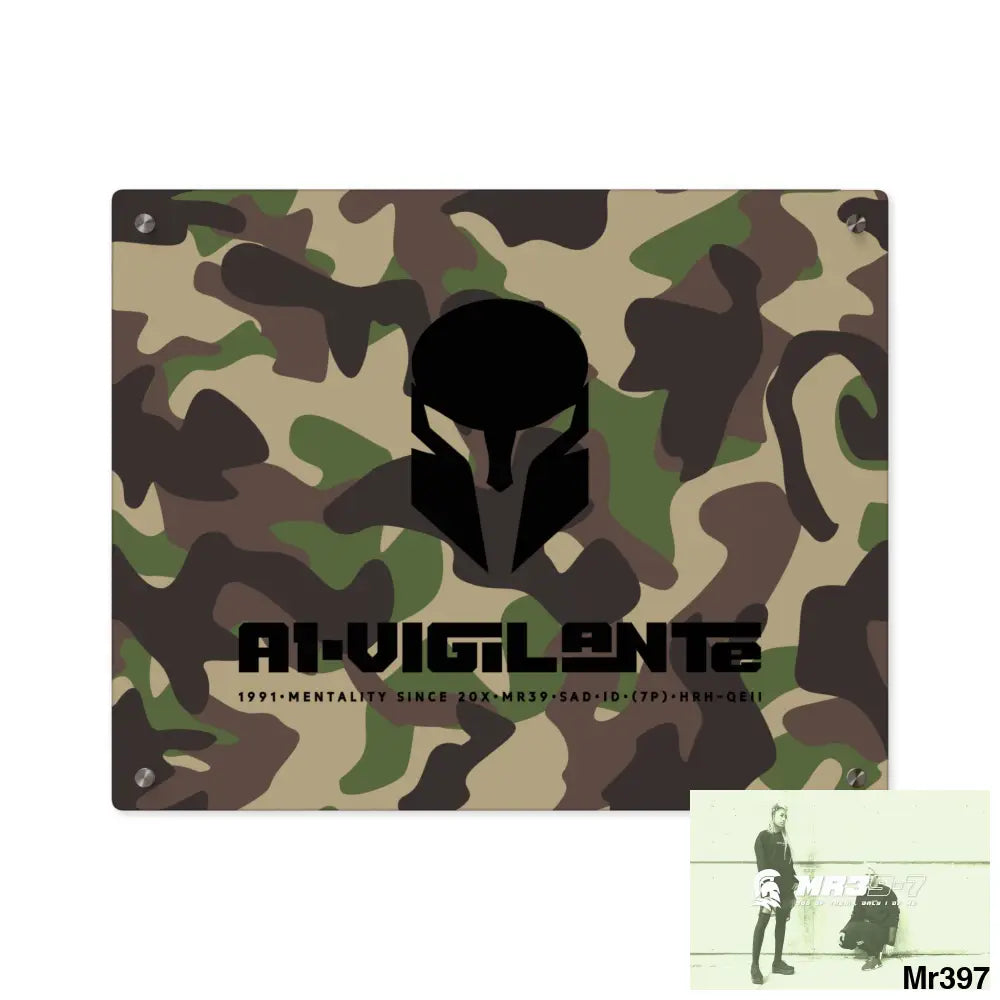 A1-Vigilante Sparta Military Mentality 1991 Style Acrylic Wall Art Panels 20″ x 16″ (Horizontal) / 0.25’’ Home Decor