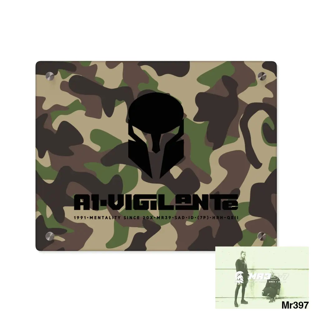 A1-Vigilante Sparta Military Mentality 1991 Style Acrylic Wall Art Panels 14″ x 11″ (Horizontal) / 0.25’’ Home Decor