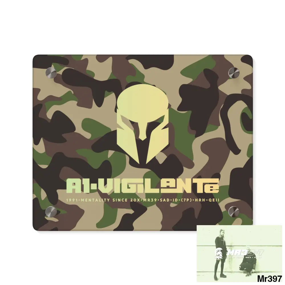 A1-Vigilante Sparta Military Mentality 1991 Style Acrylic Wall Art Panels 10″ x 8″ (Horizontal) / 0.25’’ Home Decor