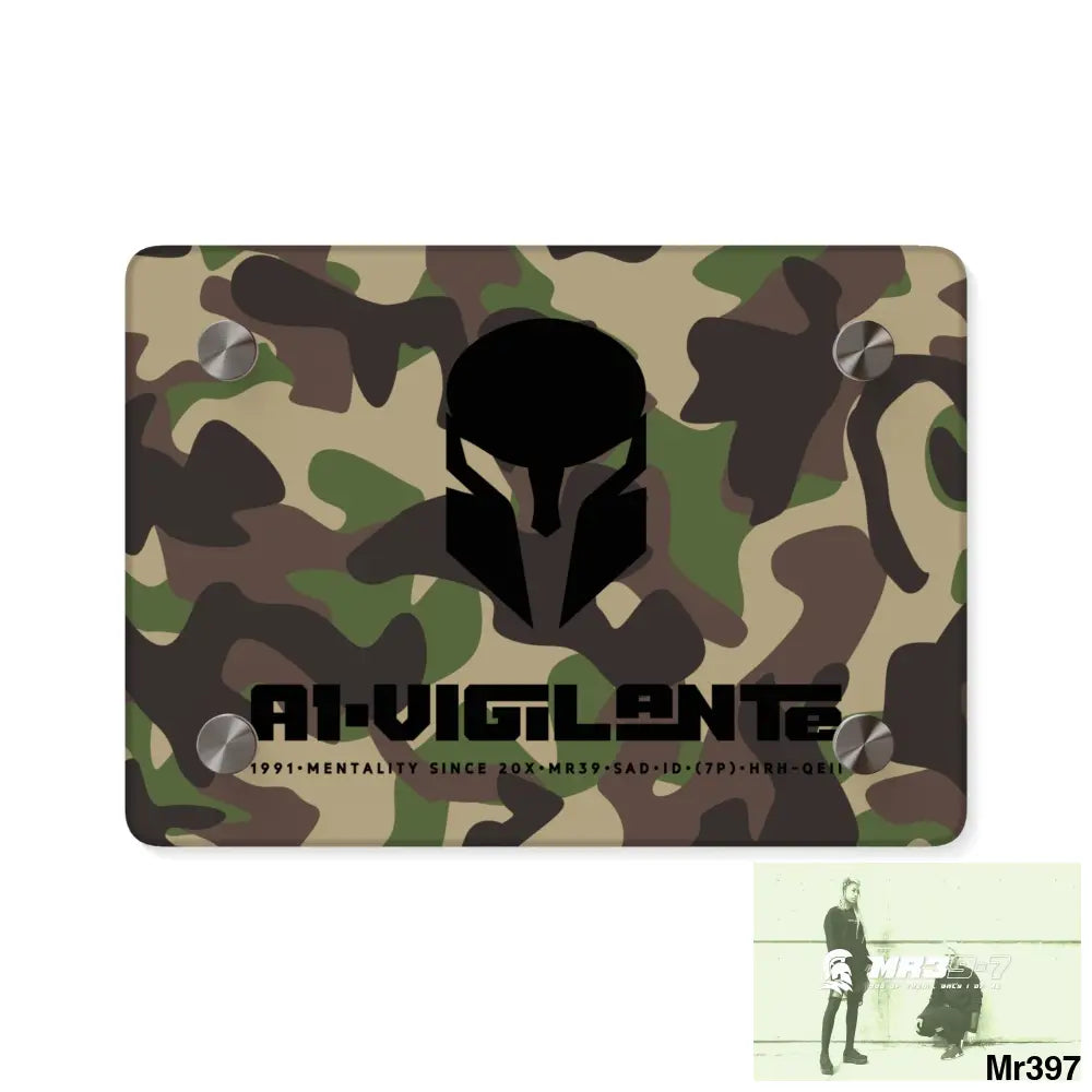 A1-Vigilante Sparta Military Mentality 1991 Style Acrylic Wall Art Panels 7’’ x 5’’ (Horizontal) / 0.25’’ Home Decor