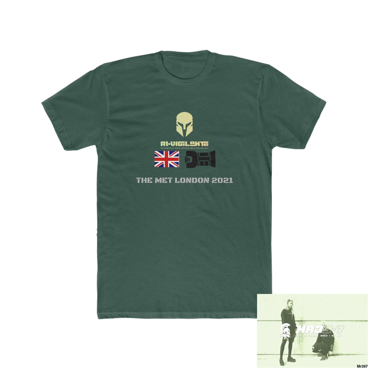 A1-Vigilante Sparta One flew over the Redwoods Centre - Men’s Cotton Crew Tee Solid Forest Green / S T-Shirt