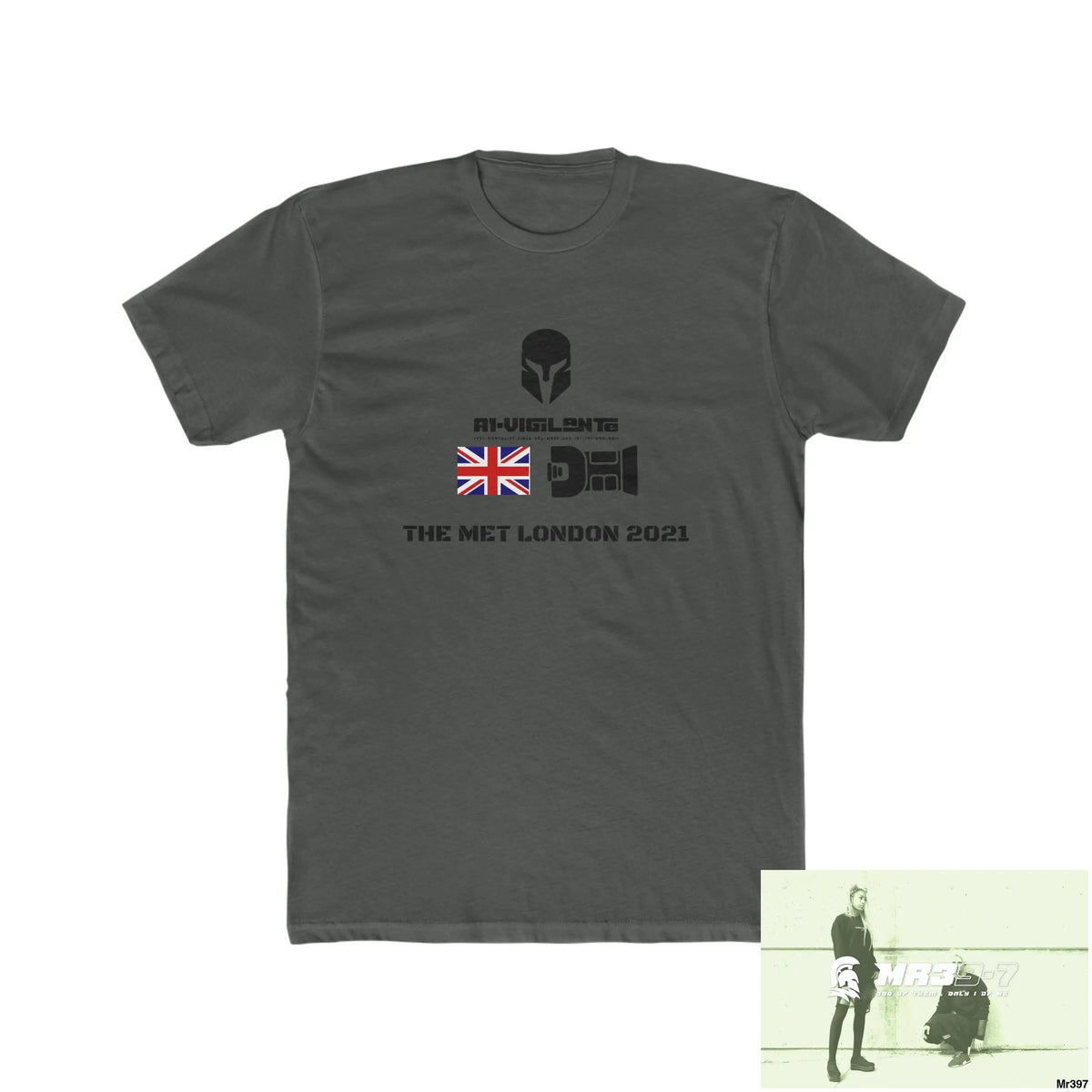 A1-Vigilante Sparta One flew over the Redwoods Centre - Men’s Cotton Crew Tee Solid Heavy Metal / XS T-Shirt