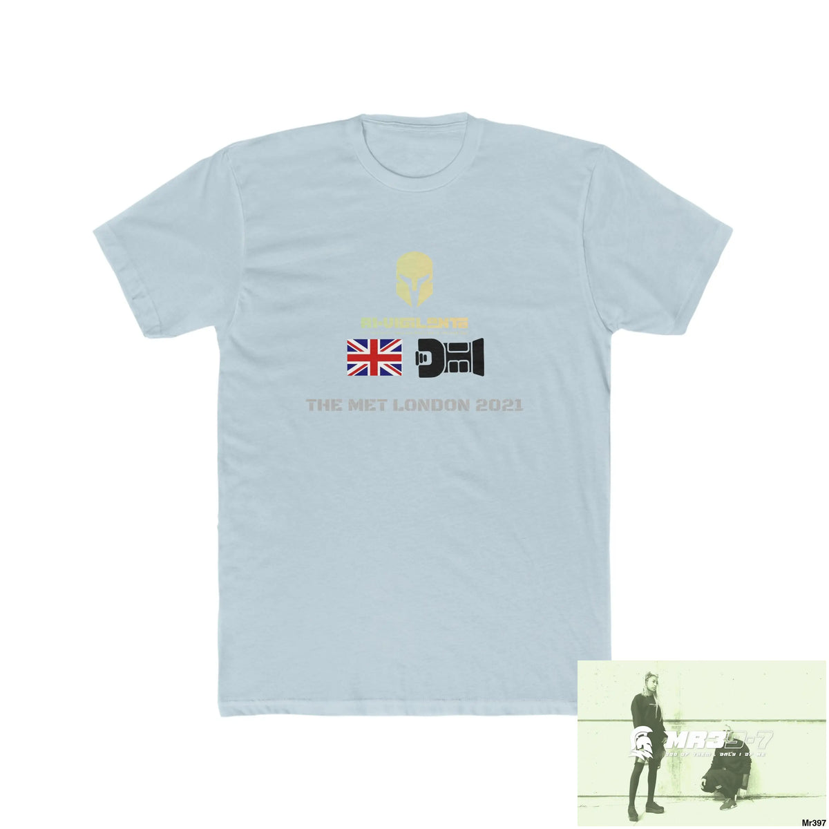 A1-Vigilante Sparta One flew over the Redwoods Centre - Men’s Cotton Crew Tee Solid Light Blue / S T-Shirt