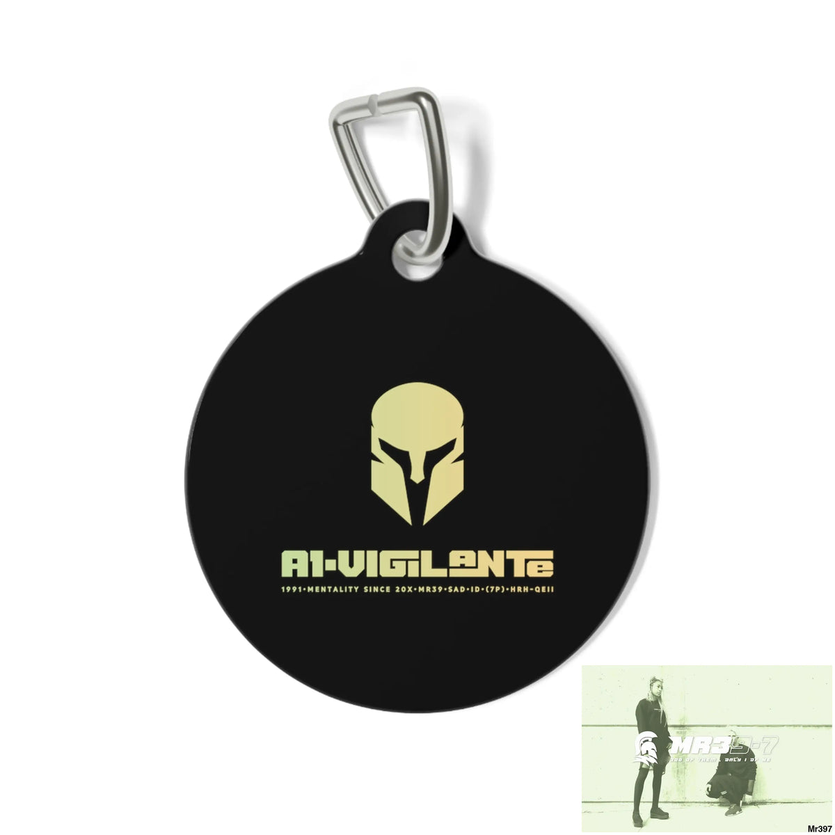 A1-Vigilante Sparta Pet Tag 1’’ Pets