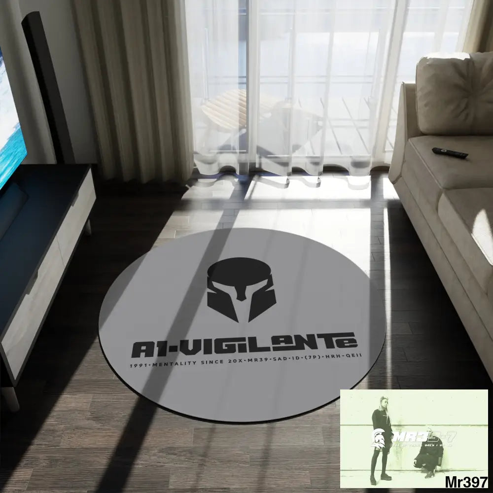 A1-Vigilante Sparta Round Rug 60’’ × 60’’ Home Decor