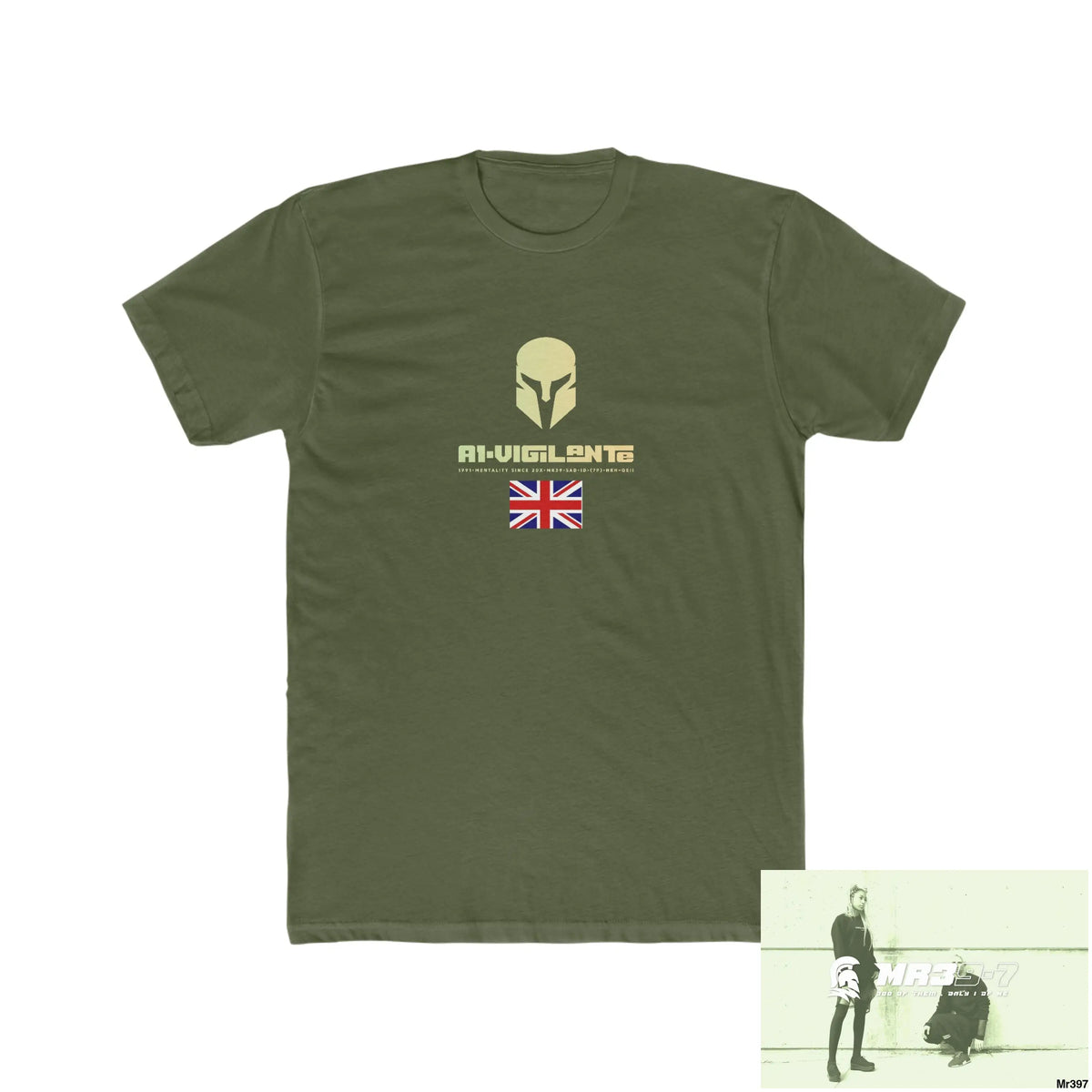 A1-Vigilante Sparta Shrewsbury My Work 2022-23 - Men’s Cotton Crew Tee Solid Military Green / XS T-Shirt