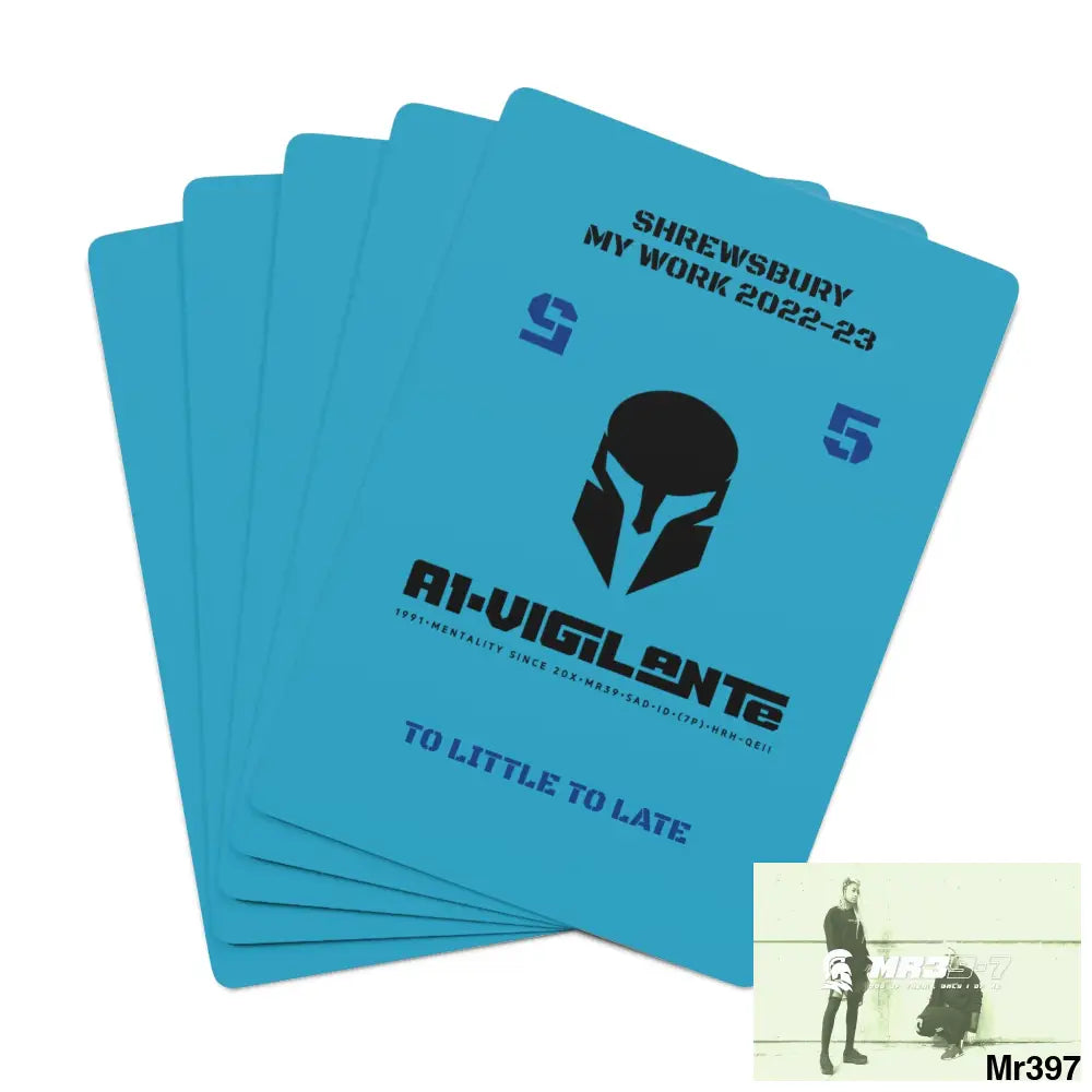 A1-Vigilante Sparta Shrewsbury my work Ltd Edition Custom Poker Cards 2.47’’ x 3.47’’ / White / Semi Glossy Paper
