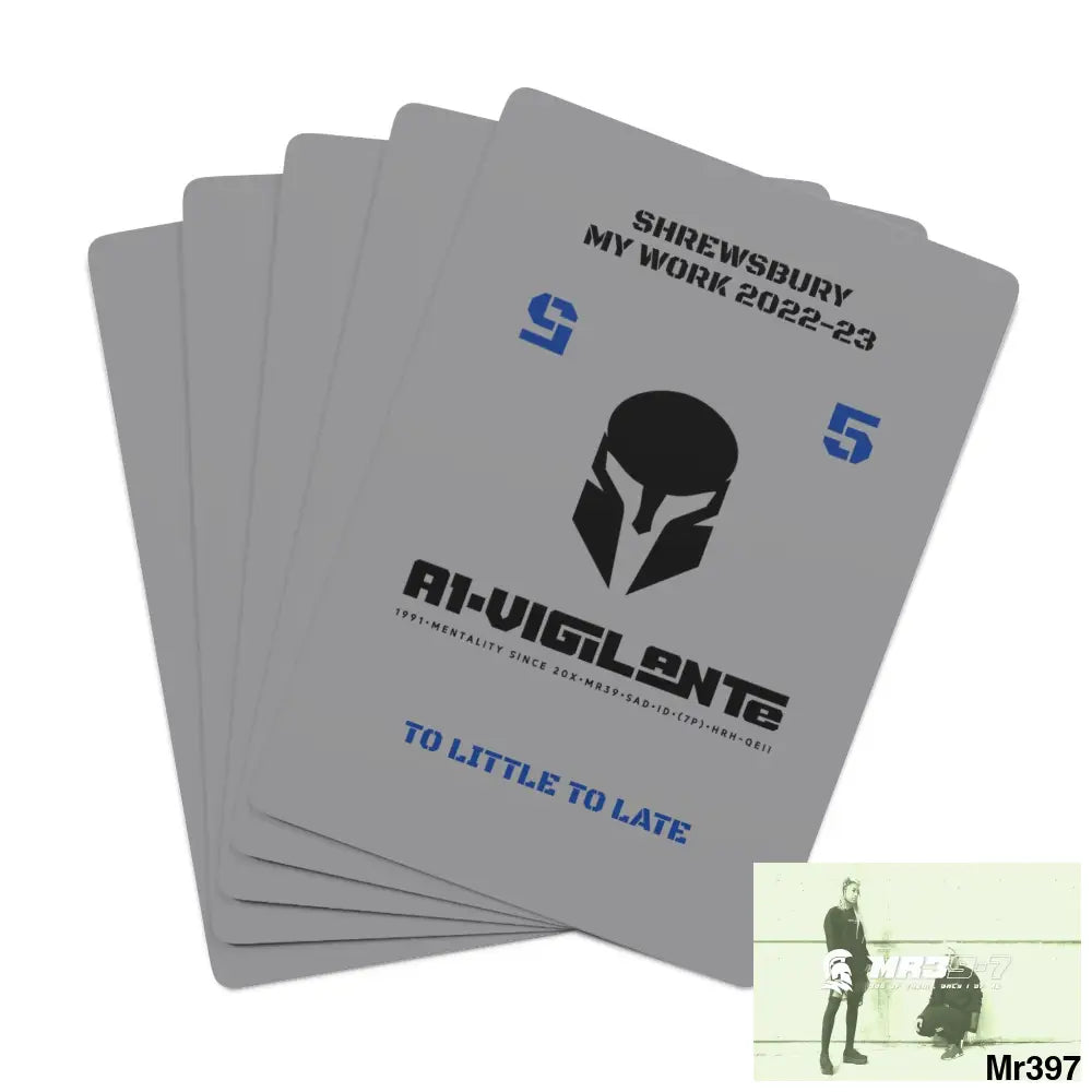 A1-Vigilante Sparta Shrewsbury my work Ltd Edition Custom Poker Cards 2.47’’ x 3.47’’ / White / Semi Glossy Paper