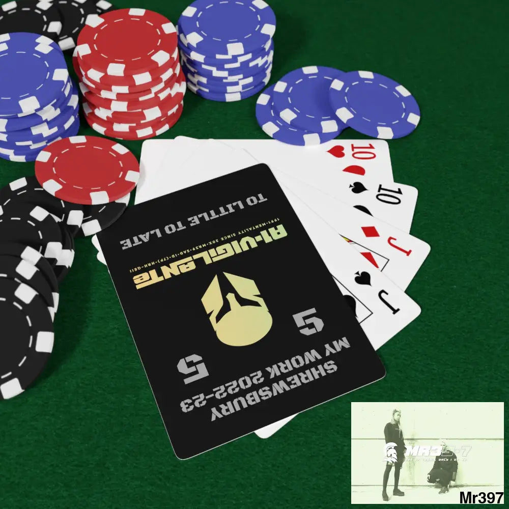 A1-Vigilante Sparta Shrewsbury my work Ltd Edition Custom Poker Cards 2.47’’ x 3.47’’ / White / Semi Glossy Paper