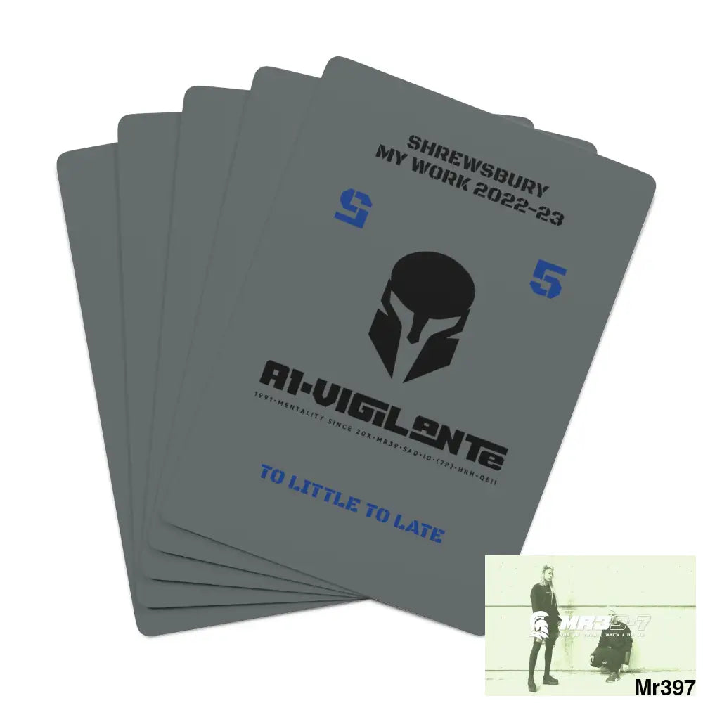 A1-Vigilante Sparta Shrewsbury my work Ltd Edition Custom Poker Cards 2.47’’ x 3.47’’ / White / Semi Glossy Paper