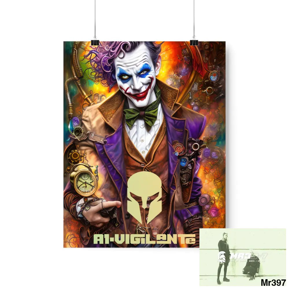 A1.Vigilante Sparta Steampunk Joker Hearts Tribal Fractal Matte Vertical Posters 11″ x 14″ / Matte Poster