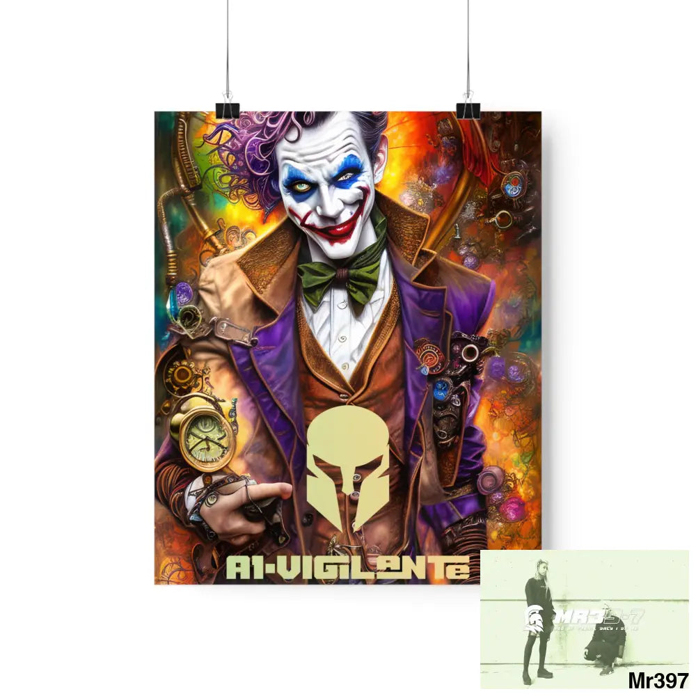 A1.Vigilante Sparta Steampunk Joker Hearts Tribal Fractal Matte Vertical Posters 9’’ x 11’’ / Matte Poster