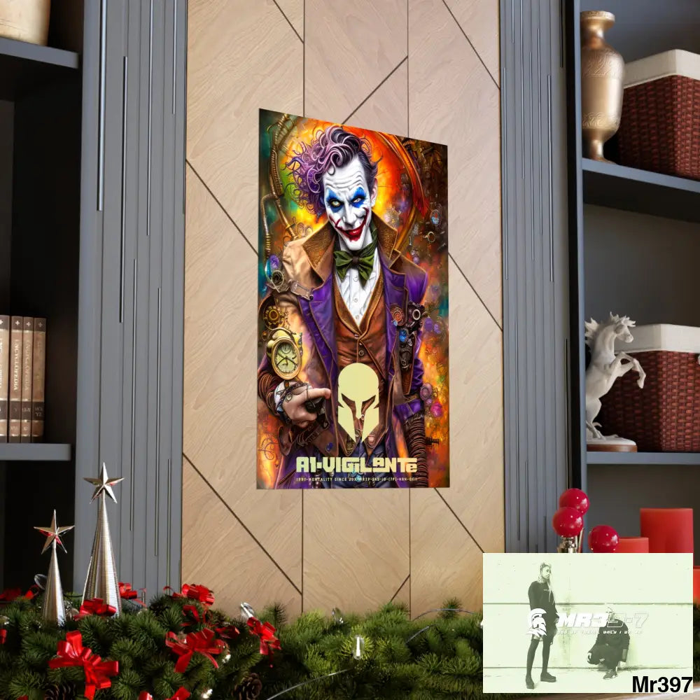 A1.Vigilante Sparta Steampunk Joker Hearts Tribal Fractal Matte Vertical Posters Poster