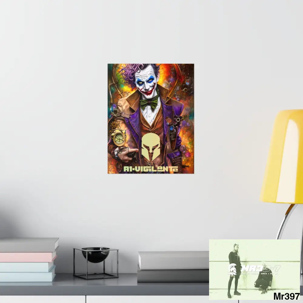 A1.Vigilante Sparta Steampunk Joker Hearts Tribal Fractal Matte Vertical Posters Poster