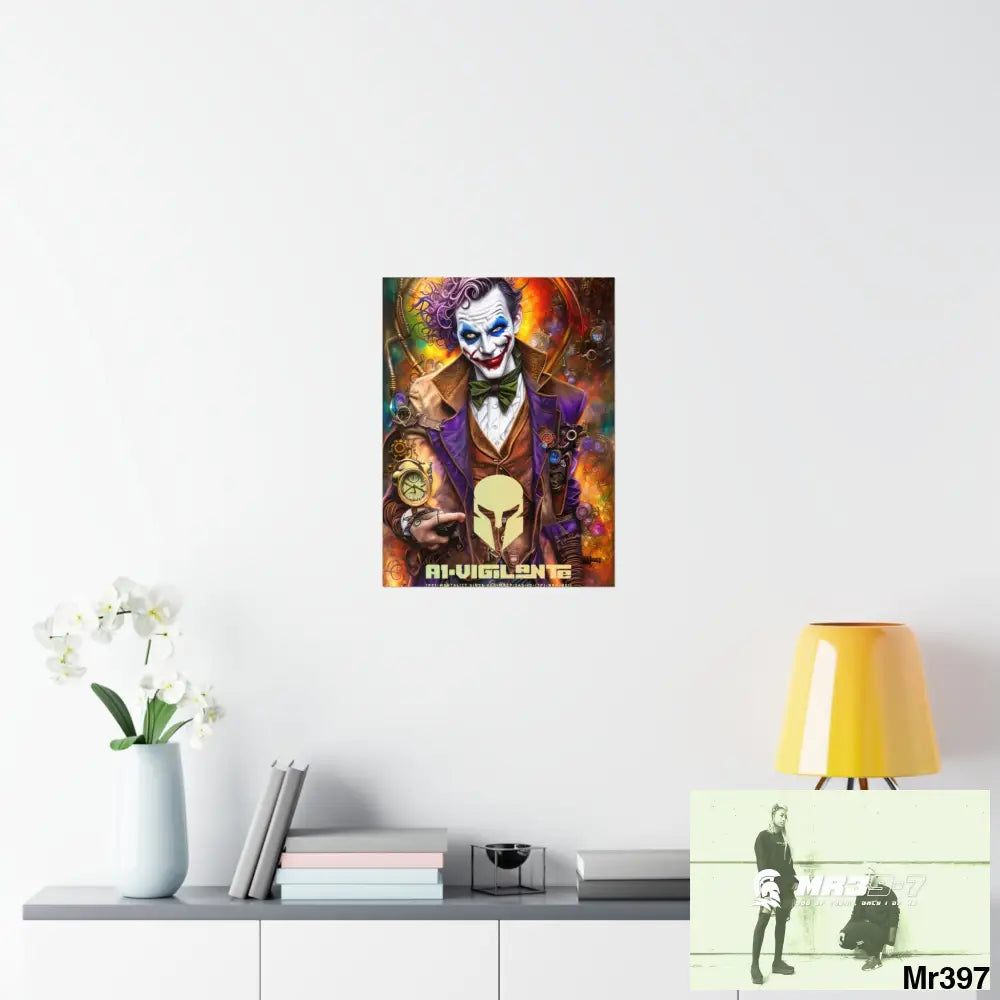 A1.Vigilante Sparta Steampunk Joker Hearts Tribal Fractal Matte Vertical Posters Poster