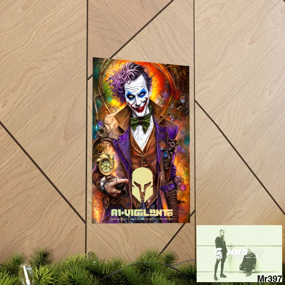 A1.Vigilante Sparta Steampunk Joker Hearts Tribal Fractal Matte Vertical Posters Poster