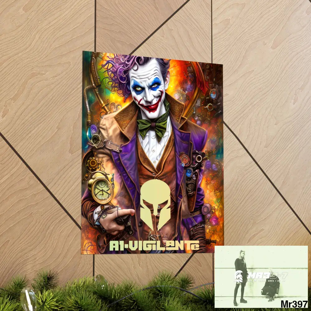 A1.Vigilante Sparta Steampunk Joker Hearts Tribal Fractal Matte Vertical Posters Poster