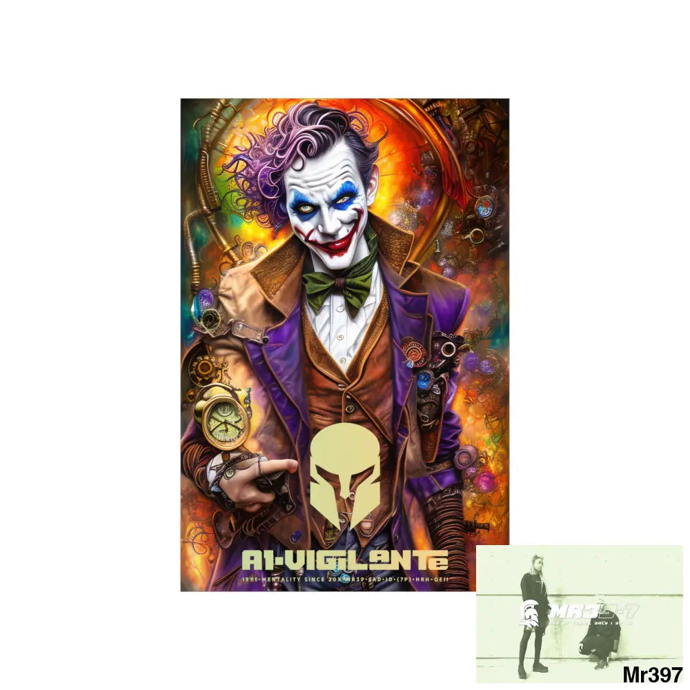 A1.Vigilante Sparta Steampunk Joker Hearts Tribal Fractal Matte Vertical Posters Poster