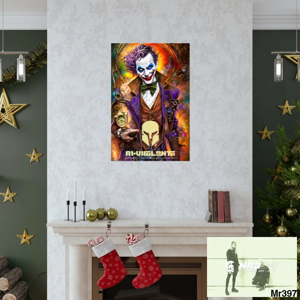 A1.Vigilante Sparta Steampunk Joker Hearts Tribal Fractal Matte Vertical Posters Poster