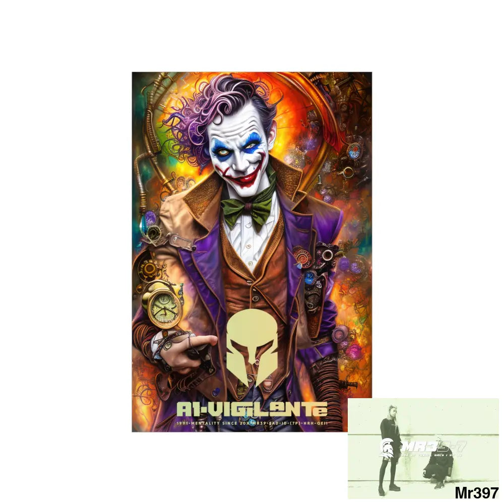 A1.Vigilante Sparta Steampunk Joker Hearts Tribal Fractal Matte Vertical Posters Poster