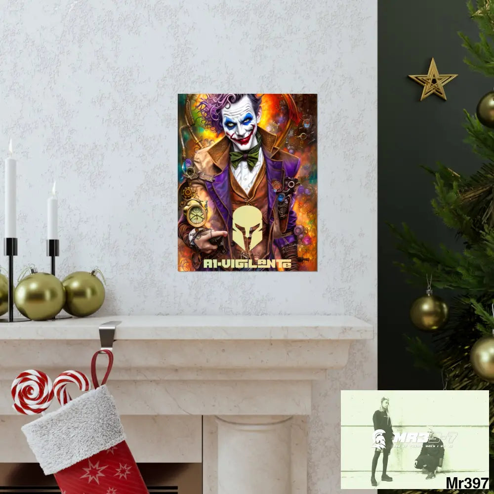 A1.Vigilante Sparta Steampunk Joker Hearts Tribal Fractal Matte Vertical Posters Poster