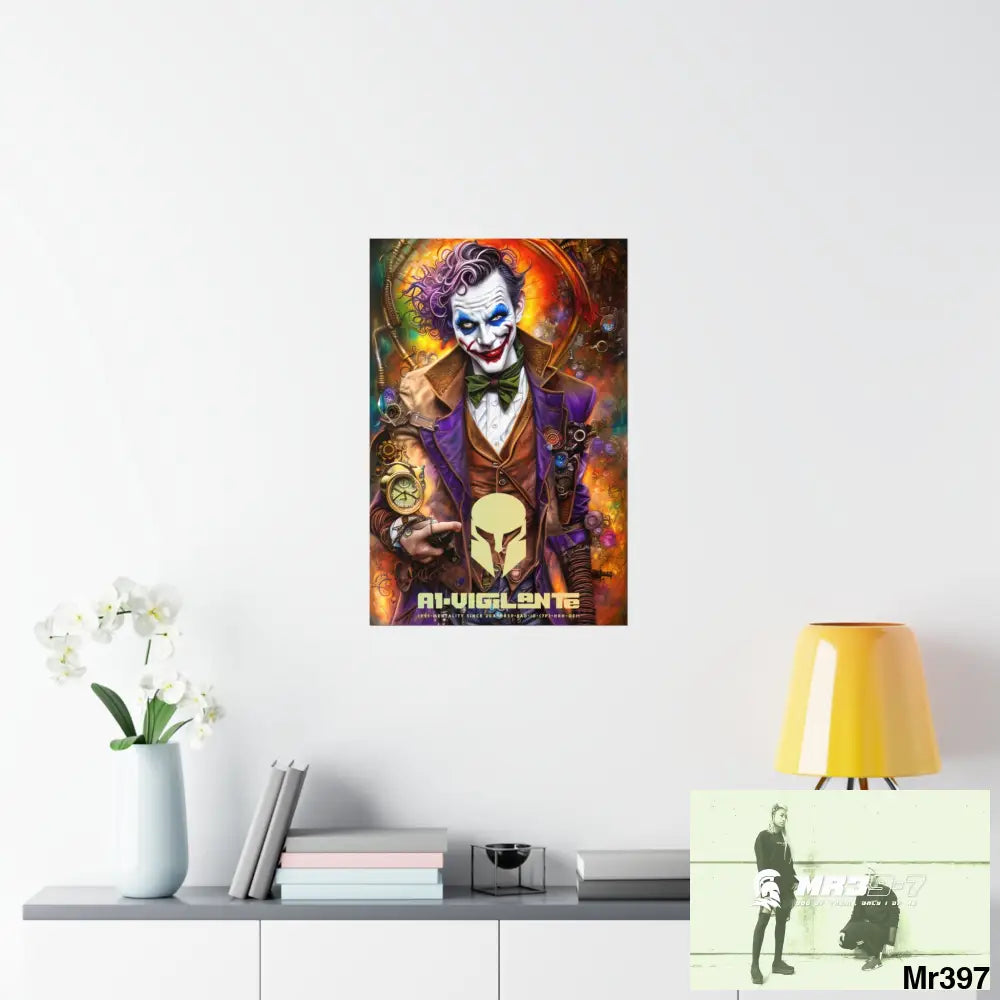 A1.Vigilante Sparta Steampunk Joker Hearts Tribal Fractal Matte Vertical Posters Poster