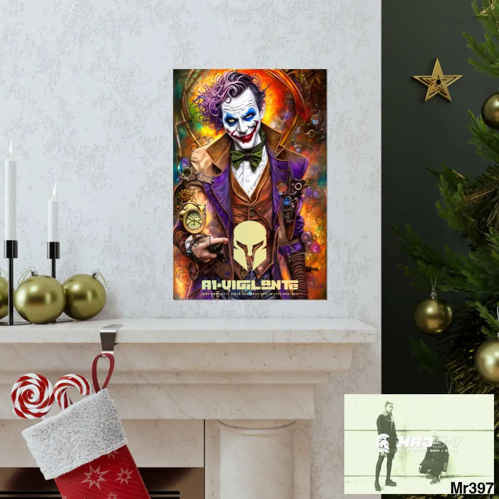 A1.Vigilante Sparta Steampunk Joker Hearts Tribal Fractal Matte Vertical Posters Poster