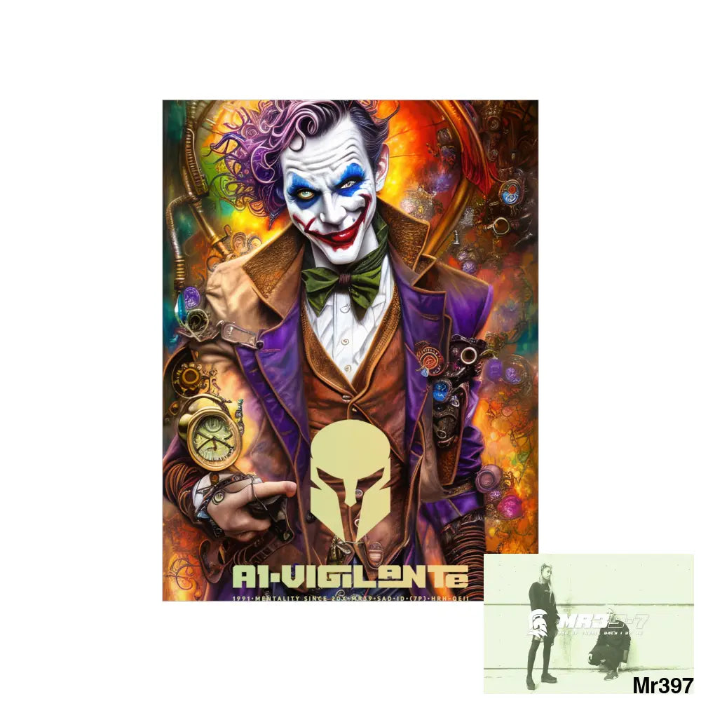 A1.Vigilante Sparta Steampunk Joker Hearts Tribal Fractal Matte Vertical Posters Poster