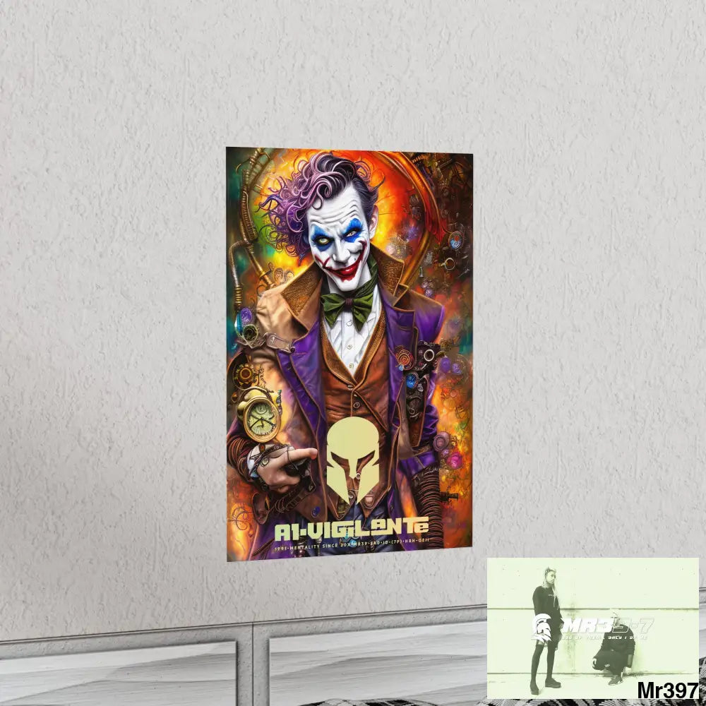 A1.Vigilante Sparta Steampunk Joker Hearts Tribal Fractal Matte Vertical Posters Poster