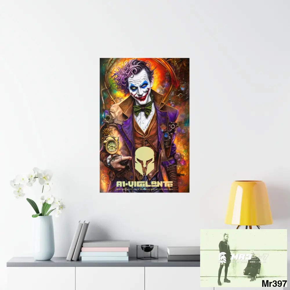 A1.Vigilante Sparta Steampunk Joker Hearts Tribal Fractal Matte Vertical Posters Poster
