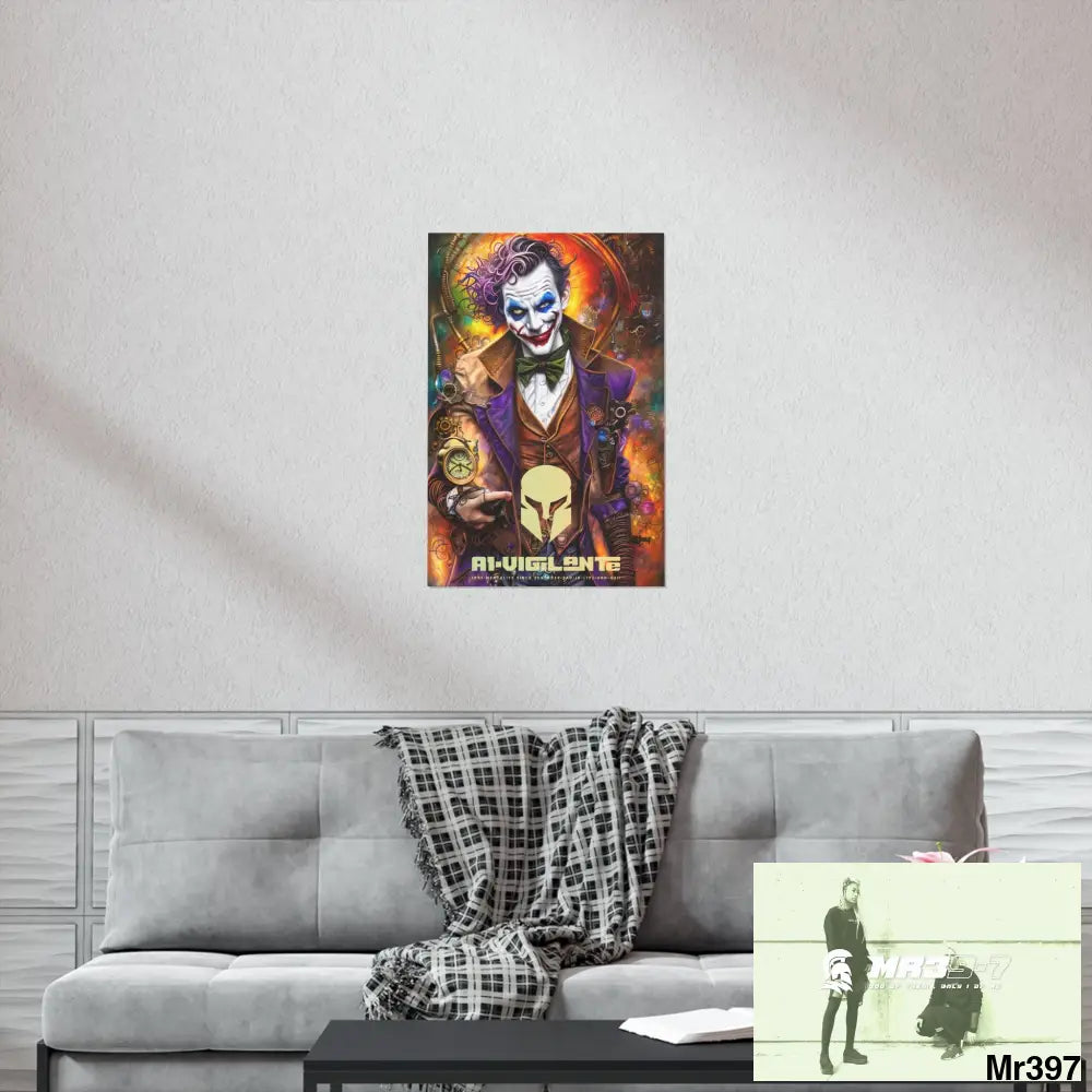 A1.Vigilante Sparta Steampunk Joker Hearts Tribal Fractal Matte Vertical Posters Poster