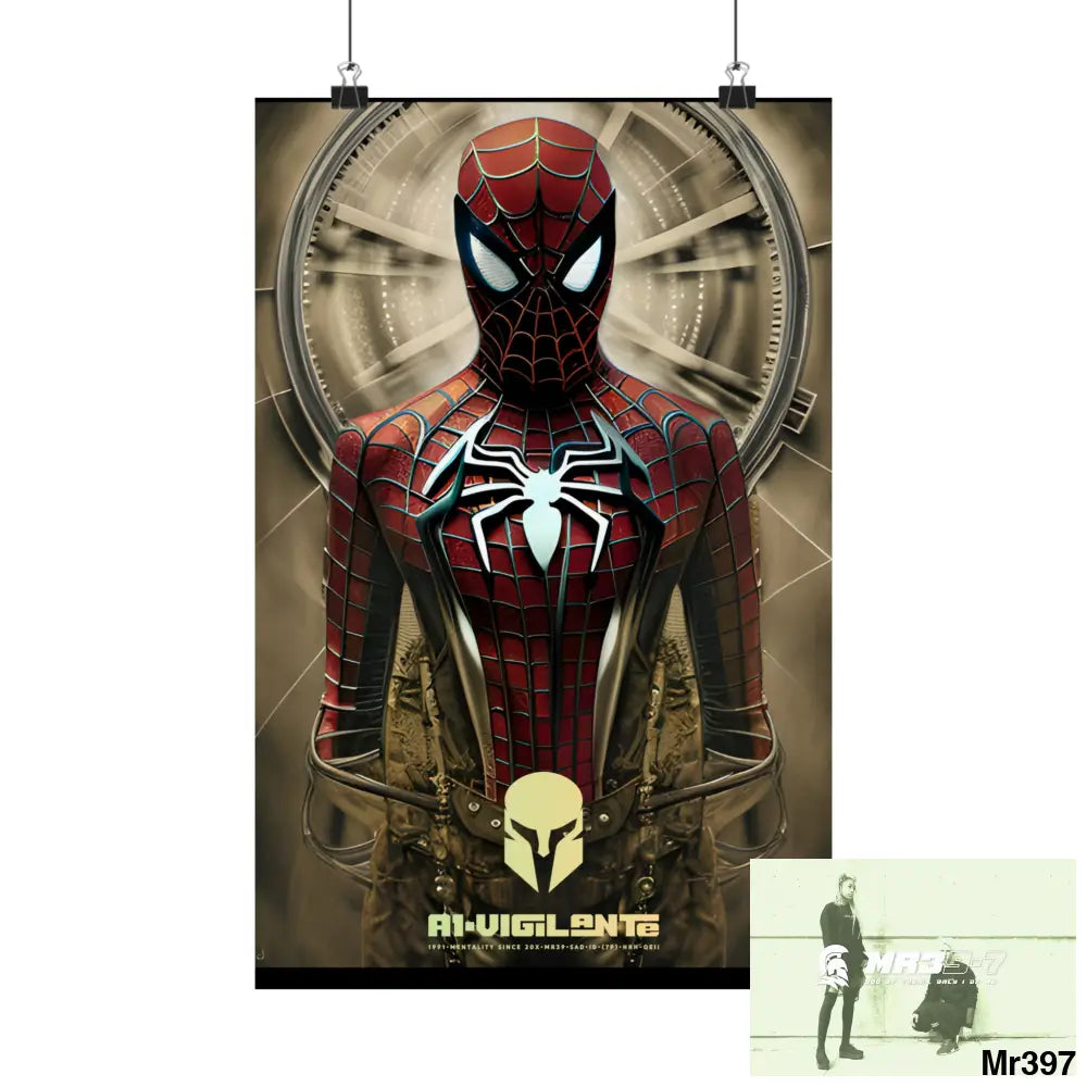 A1-Vigilante Sparta Steampunk SpiderMan Graphic Matte Vertical Posters 11’’ x 17’’ / Matte Poster