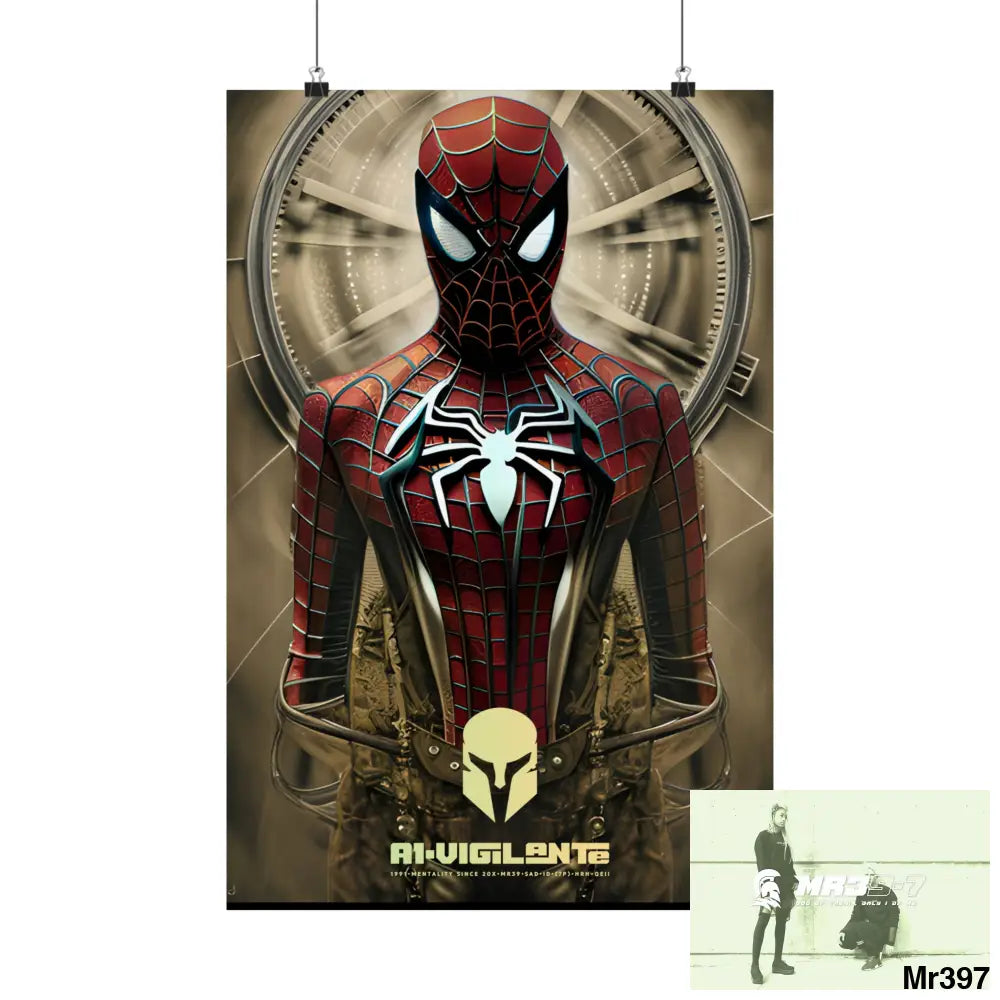 A1-Vigilante Sparta Steampunk SpiderMan Graphic Matte Vertical Posters 16″ x 24″ / Matte Poster