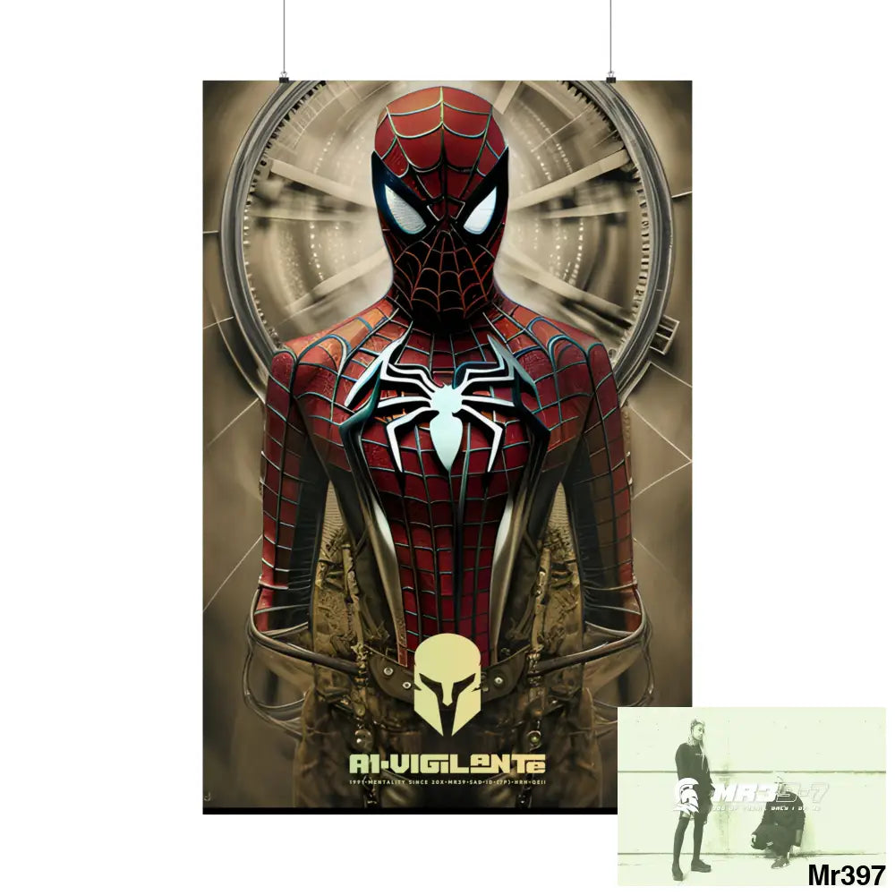 A1-Vigilante Sparta Steampunk SpiderMan Graphic Matte Vertical Posters 36’’ x 54’’ / Matte Poster