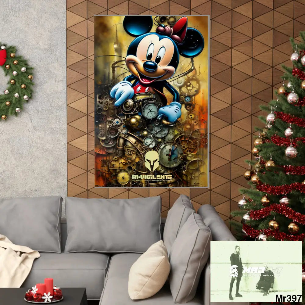 A1-Vigilante Sparta SuperResolution Micky Mouse Steampunk Graphic Matte Vertical Posters Poster