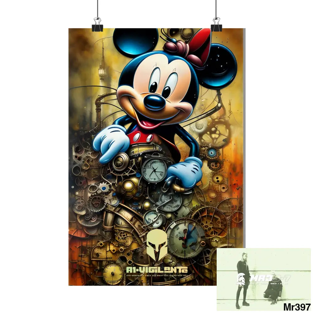 A1-Vigilante Sparta SuperResolution Micky Mouse Steampunk Graphic Matte Vertical Posters Poster