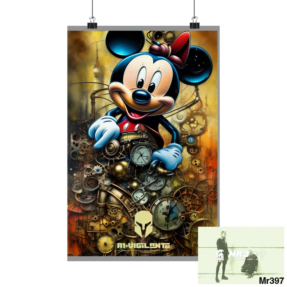 A1-Vigilante Sparta SuperResolution Micky Mouse Steampunk Graphic Matte Vertical Posters Poster