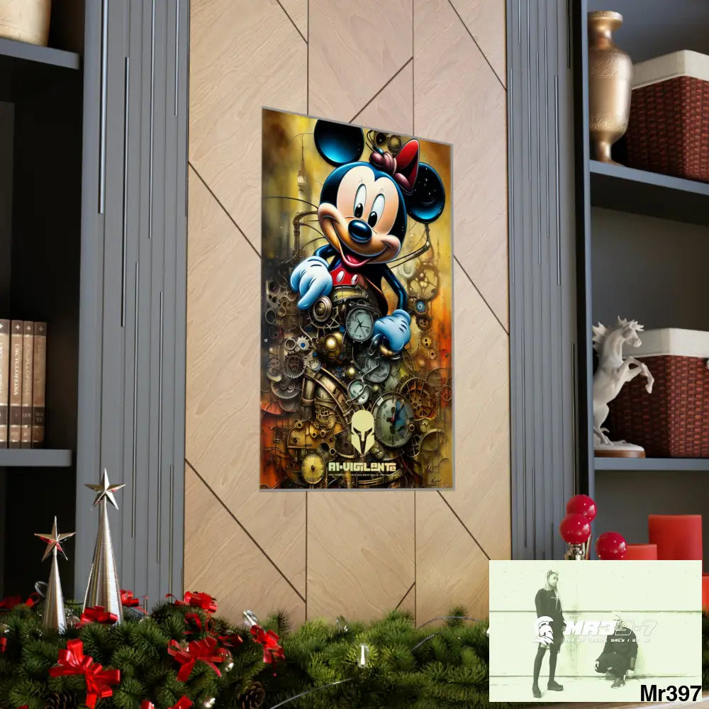 A1-Vigilante Sparta SuperResolution Micky Mouse Steampunk Graphic Matte Vertical Posters Poster
